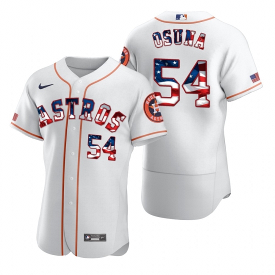Men Houston Astros 54 Roberto Osuna Men Nike White Fluttering USA Flag Limited Edition Flex Base MLB Jersey Men Houston Astros 54 Roberto Osuna Men Nike White Fluttering USA Flag Limited Edition Flex Base MLB Jersey