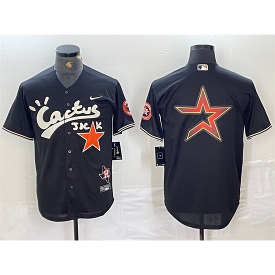 Men Houston Astros Team Big Logo Black Cactus Jack Vapor Premier Limited Stitched Baseball Jersey1 Men Houston Astros Team Big Logo Black Cactus Jack Vapor Premier Limited Stitched Baseball Jersey1