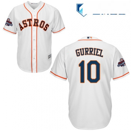 Mens Majestic Houston Astros 10 Yuli Gurriel Replica White Home 2017 World Series Champions Cool Base MLB Jersey Mens Majestic Houston Astros 10 Yuli Gurriel Replica White Home 2017 World Series Champions Cool Base MLB Jersey