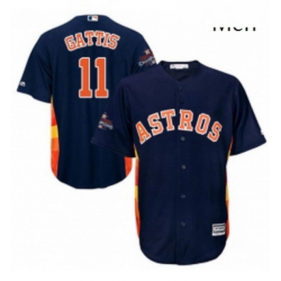 Mens Majestic Houston Astros 11 Evan Gattis Replica Navy Blue Alternate 2017 World Series Champions Cool Base MLB Jersey Mens Majestic Houston Astros 11 Evan Gattis Replica Navy Blue Alternate 2017 World Series Champions Cool Base MLB Jersey