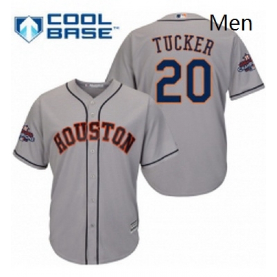 Mens Majestic Houston Astros 20 Preston Tucker Replica Grey Road 2017 World Series Champions Cool Base MLB Jersey Mens Majestic Houston Astros 20 Preston Tucker Replica Grey Road 2017 World Series Champions Cool Base MLB Jersey