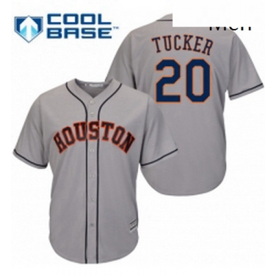 Mens Majestic Houston Astros 20 Preston Tucker Replica Grey Road Cool Base MLB Jersey Mens Majestic Houston Astros 20 Preston Tucker Replica Grey Road Cool Base MLB Jersey
