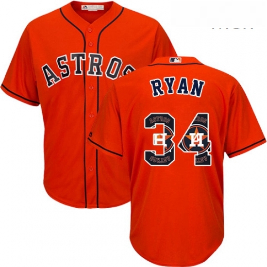 Mens Majestic Houston Astros 34 Nolan Ryan Authentic Orange Team Logo Fashion Cool Base MLB Jersey Mens Majestic Houston Astros 34 Nolan Ryan Authentic Orange Team Logo Fashion Cool Base MLB Jersey