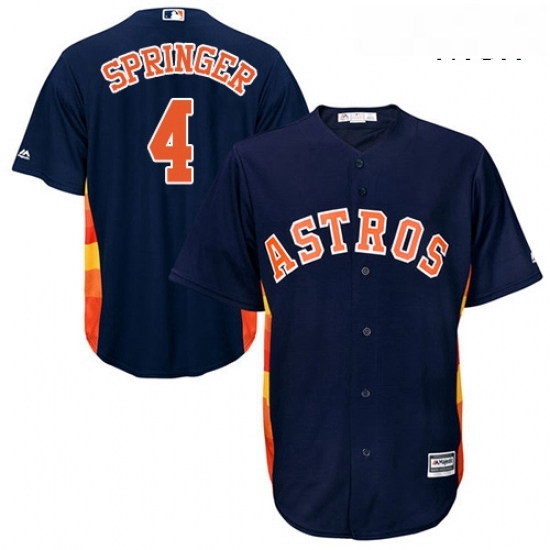 Mens Majestic Houston Astros 4 George Springer Replica Navy Blue Alternate Cool Base MLB Jersey Mens Majestic Houston Astros 4 George Springer Replica Navy Blue Alternate Cool Base MLB Jersey