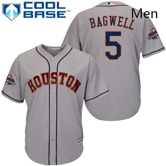 Mens Majestic Houston Astros 5 Jeff Bagwell Replica Grey Road 2017 World Series Champions Cool Base MLB Jersey Mens Majestic Houston Astros 5 Jeff Bagwell Replica Grey Road 2017 World Series Champions Cool Base MLB Jersey