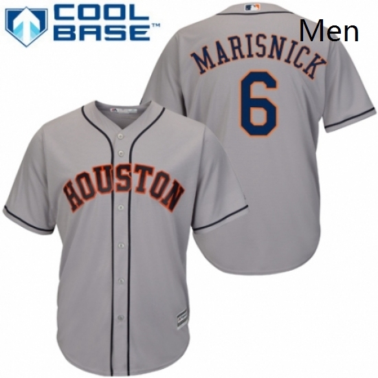 Mens Majestic Houston Astros 6 Jake Marisnick Replica Grey Road Cool Base MLB Jersey Mens Majestic Houston Astros 6 Jake Marisnick Replica Grey Road Cool Base MLB Jersey