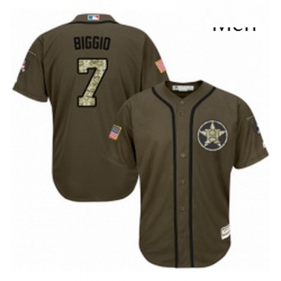 Mens Majestic Houston Astros 7 Craig Biggio Replica Green Salute to Service MLB Jersey Mens Majestic Houston Astros 7 Craig Biggio Replica Green Salute to Service MLB Jersey