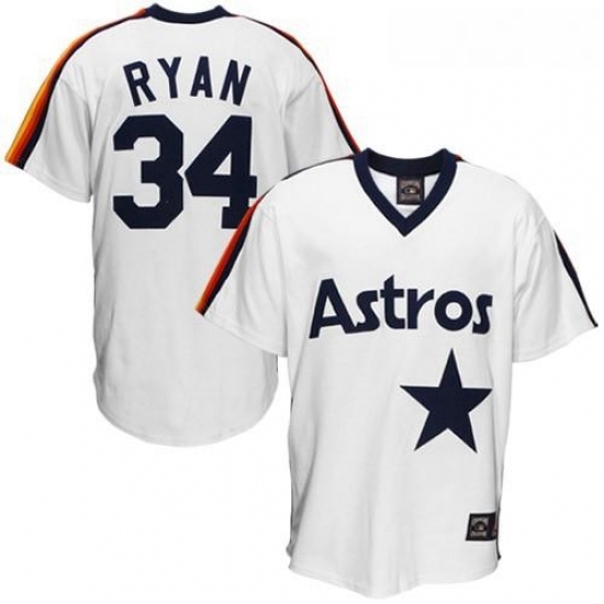 Mens Mitchell and Ness Houston Astros 34 Nolan Ryan Authentic White Throwback MLB Jersey Mens Mitchell and Ness Houston Astros 34 Nolan Ryan Authentic White Throwback MLB Jersey