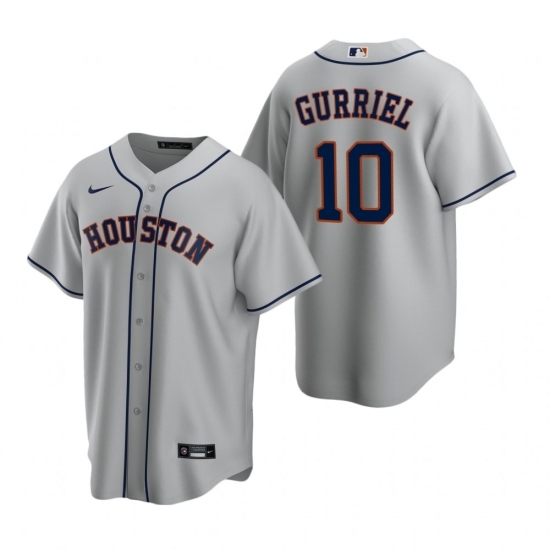 Mens Nike Houston Astros 10 Yuli Gurriel Gray Road Stitched Baseball Jersey Mens Nike Houston Astros 10 Yuli Gurriel Gray Road Stitched Baseball Jersey