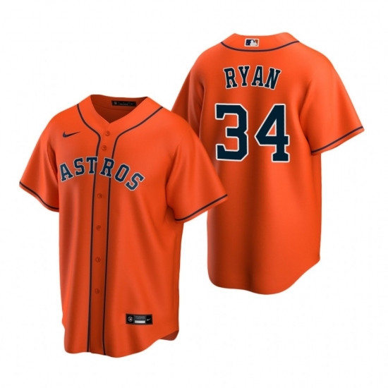 Mens Nike Houston Astros 34 Nolan Ryan Orange Alternate Stitched Baseball Jerse Mens Nike Houston Astros 34 Nolan Ryan Orange Alternate Stitched Baseball Jerse
