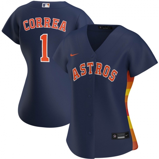 Houston Astros 1 Carlos Correa Nike Women Alternate 2020 MLB Player Jersey Navy Houston Astros 1 Carlos Correa Nike Women Alternate 2020 MLB Player Jersey Navy