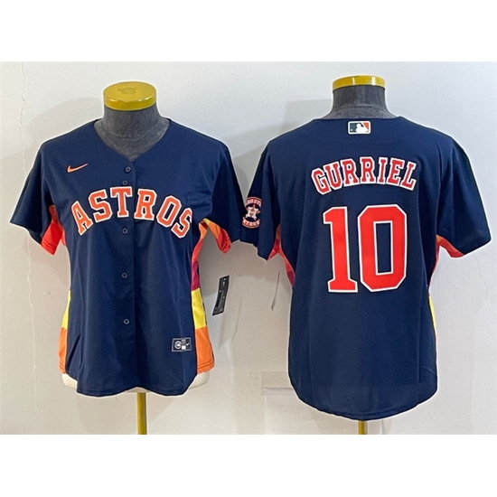 Women Houston Astros 10 Yuli Gurriel Navy With Patch Cool Base Stitched Baseball Jerseys Women Houston Astros 10 Yuli Gurriel Navy With Patch Cool Base Stitched Baseball Jerseys