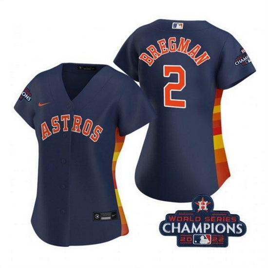 Women Houston Astros 2 Alex Bregman Navy 2022 World Series Champions Cool Base Stitched Baseball Jersey Women Houston Astros 2 Alex Bregman Navy 2022 World Series Champions Cool Base Stitched Baseball Jersey