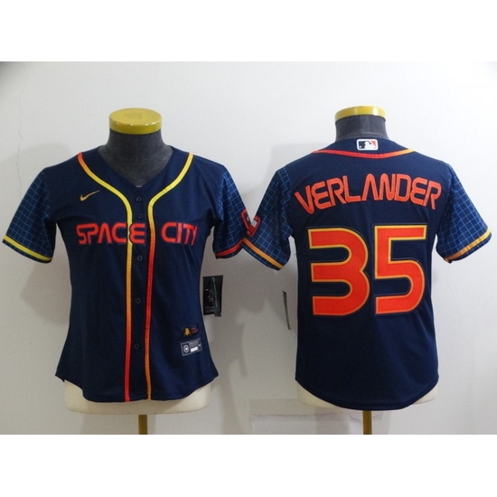 Women Houston Astros 35 Justin Verlander 2022 Navy City Connect Stitched Jersey Women Houston Astros 35 Justin Verlander 2022 Navy City Connect Stitched Jersey