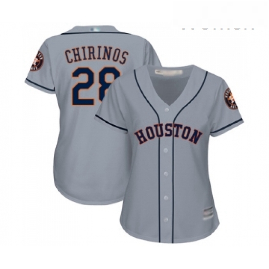 Womens Houston Astros 28 Robinson Chirinos Authentic Grey Road Cool Base Baseball Jersey Womens Houston Astros 28 Robinson Chirinos Authentic Grey Road Cool Base Baseball Jersey