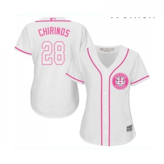 Womens Houston Astros 28 Robinson Chirinos Authentic White Fashion Cool Base Baseball Jersey Womens Houston Astros 28 Robinson Chirinos Authentic White Fashion Cool Base Baseball Jersey