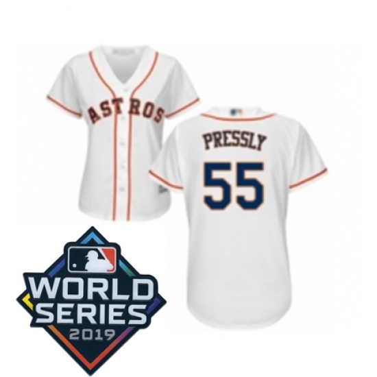 Womens Houston Astros 55 Ryan Pressly White Home Cool Base Baseball jersey Womens Houston Astros 55 Ryan Pressly White Home Cool Base Baseball jersey