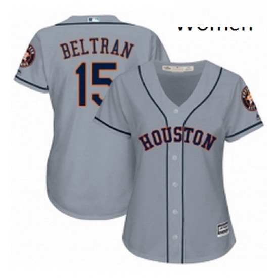 Womens Majestic Houston Astros 15 Carlos Beltran Authentic Grey Road Cool Base MLB Jersey Womens Majestic Houston Astros 15 Carlos Beltran Authentic Grey Road Cool Base MLB Jersey