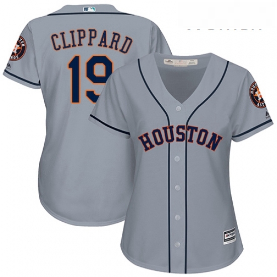 Womens Majestic Houston Astros 19 Tyler Clippard Replica Grey Road Cool Base MLB Jersey Womens Majestic Houston Astros 19 Tyler Clippard Replica Grey Road Cool Base MLB Jersey