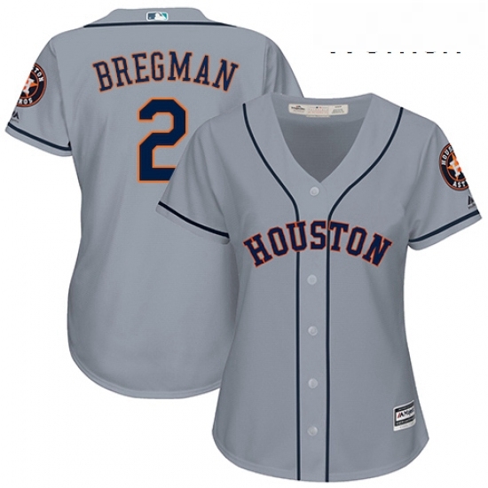 Womens Majestic Houston Astros 2 Alex Bregman Authentic Grey Road Cool Base MLB Jersey Womens Majestic Houston Astros 2 Alex Bregman Authentic Grey Road Cool Base MLB Jersey
