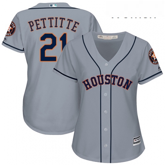 Womens Majestic Houston Astros 21 Andy Pettitte Authentic Grey Road Cool Base MLB Jersey Womens Majestic Houston Astros 21 Andy Pettitte Authentic Grey Road Cool Base MLB Jersey