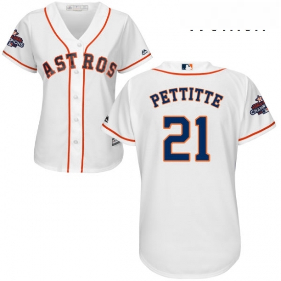 Womens Majestic Houston Astros 21 Andy Pettitte Authentic White Home 2017 World Series Champions Cool Base MLB Jersey Womens Majestic Houston Astros 21 Andy Pettitte Authentic White Home 2017 World Series Champions Cool Base MLB Jersey