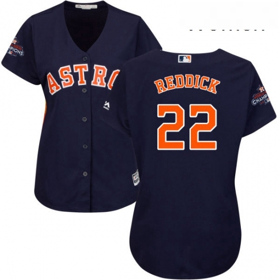 Womens Majestic Houston Astros 22 Josh Reddick Authentic Navy Blue Alternate 2017 World Series Champions Cool Base MLB Jersey Womens Majestic Houston Astros 22 Josh Reddick Authentic Navy Blue Alternate 2017 World Series Champions Cool Base MLB Jersey