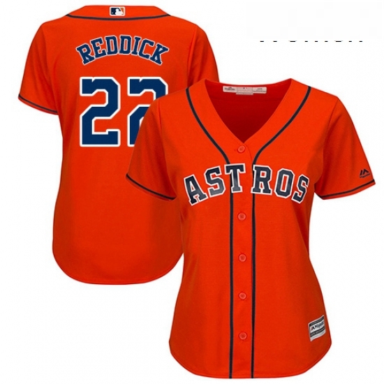Womens Majestic Houston Astros 22 Josh Reddick Replica Orange Alternate Cool Base MLB Jersey Womens Majestic Houston Astros 22 Josh Reddick Replica Orange Alternate Cool Base MLB Jersey
