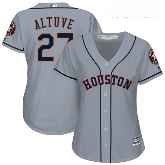 Womens Majestic Houston Astros 27 Jose Altuve Authentic Grey Road Cool Base MLB Jersey Womens Majestic Houston Astros 27 Jose Altuve Authentic Grey Road Cool Base MLB Jersey