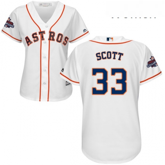 Womens Majestic Houston Astros 33 Mike Scott Authentic White Home 2017 World Series Champions Cool Base MLB Jersey Womens Majestic Houston Astros 33 Mike Scott Authentic White Home 2017 World Series Champions Cool Base MLB Jersey
