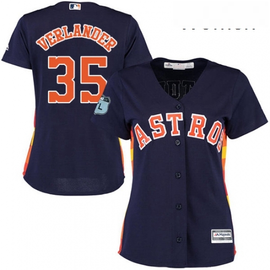 Womens Majestic Houston Astros 35 Justin Verlander Replica Navy Blue Alternate Cool Base MLB Jersey Womens Majestic Houston Astros 35 Justin Verlander Replica Navy Blue Alternate Cool Base MLB Jersey
