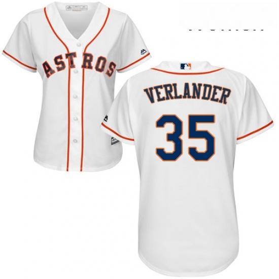 Womens Majestic Houston Astros 35 Justin Verlander Replica White Home Cool Base MLB Jersey Womens Majestic Houston Astros 35 Justin Verlander Replica White Home Cool Base MLB Jersey