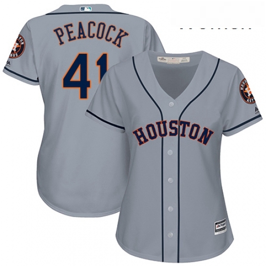 Womens Majestic Houston Astros 41 Brad Peacock Authentic Grey Road Cool Base MLB Jersey Womens Majestic Houston Astros 41 Brad Peacock Authentic Grey Road Cool Base MLB Jersey