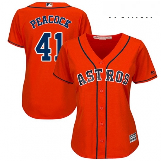 Womens Majestic Houston Astros 41 Brad Peacock Replica Orange Alternate Cool Base MLB Jersey Womens Majestic Houston Astros 41 Brad Peacock Replica Orange Alternate Cool Base MLB Jersey