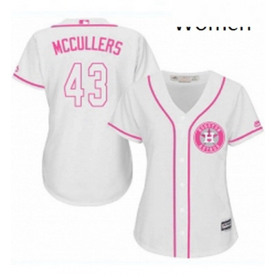Womens Majestic Houston Astros 43 Lance McCullers Authentic White Fashion Cool Base MLB Jersey Womens Majestic Houston Astros 43 Lance McCullers Authentic White Fashion Cool Base MLB Jersey