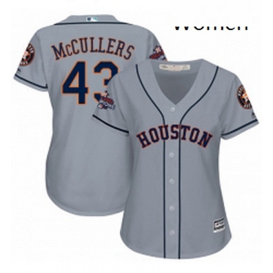 Womens Majestic Houston Astros 43 Lance McCullers Replica Grey Road 2017 World Series Champions Cool Base MLB Jersey Womens Majestic Houston Astros 43 Lance McCullers Replica Grey Road 2017 World Series Champions Cool Base MLB Jersey