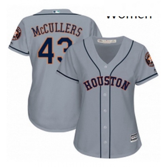 Womens Majestic Houston Astros 43 Lance McCullers Replica Grey Road Cool Base MLB Jersey Womens Majestic Houston Astros 43 Lance McCullers Replica Grey Road Cool Base MLB Jersey