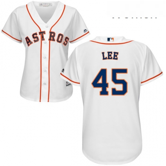 Womens Majestic Houston Astros 45 Carlos Lee Replica White Home Cool Base MLB Jersey Womens Majestic Houston Astros 45 Carlos Lee Replica White Home Cool Base MLB Jersey