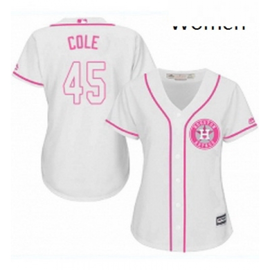Womens Majestic Houston Astros 45 Gerrit Cole Replica White Fashion Cool Base MLB Jersey Womens Majestic Houston Astros 45 Gerrit Cole Replica White Fashion Cool Base MLB Jersey