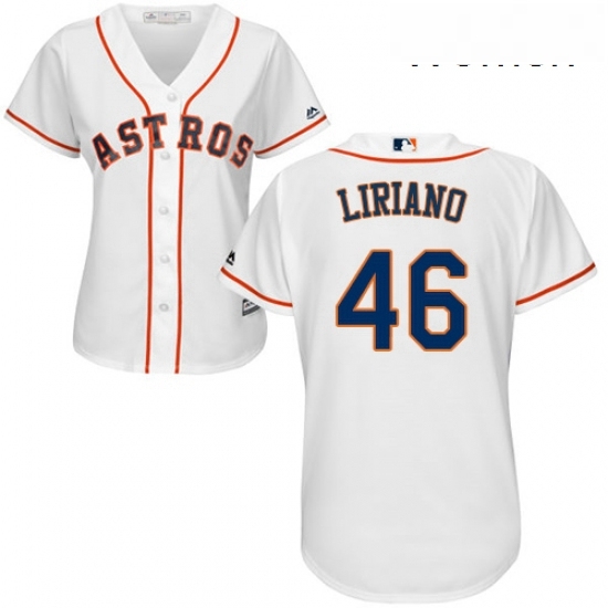 Womens Majestic Houston Astros 46 Francisco Liriano Replica White Home Cool Base MLB Jersey Womens Majestic Houston Astros 46 Francisco Liriano Replica White Home Cool Base MLB Jersey