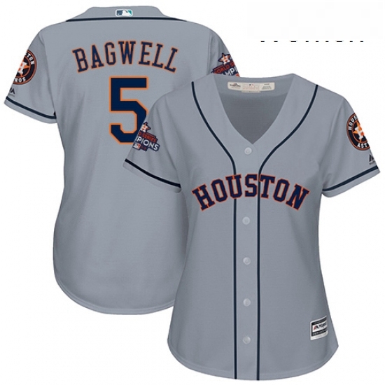 Womens Majestic Houston Astros 5 Jeff Bagwell Replica Grey Road 2017 World Series Champions Cool Base MLB Jersey Womens Majestic Houston Astros 5 Jeff Bagwell Replica Grey Road 2017 World Series Champions Cool Base MLB Jersey