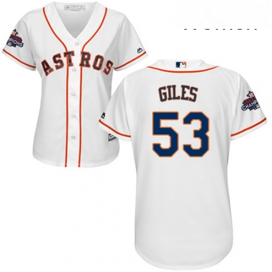 Womens Majestic Houston Astros 53 Ken Giles Replica White Home 2017 World Series Champions Cool Base MLB Jersey Womens Majestic Houston Astros 53 Ken Giles Replica White Home 2017 World Series Champions Cool Base MLB Jersey