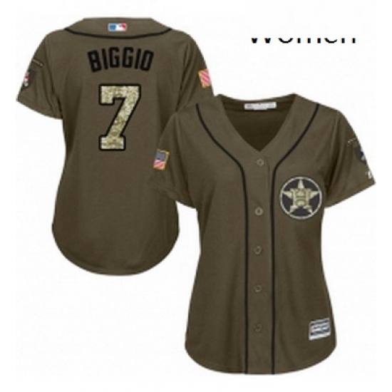Womens Majestic Houston Astros 7 Craig Biggio Authentic Green Salute to Service MLB Jersey Womens Majestic Houston Astros 7 Craig Biggio Authentic Green Salute to Service MLB Jersey