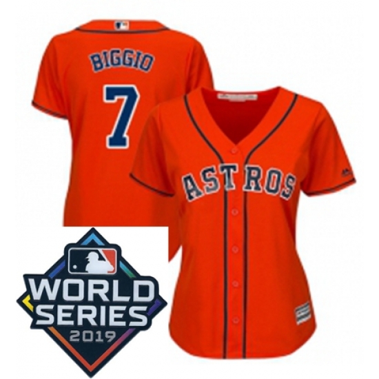 Womens Majestic Houston Astros 7 Craig Biggio Orange Alternate Cool Base Sitched 2019 World Series Patch Jersey Womens Majestic Houston Astros 7 Craig Biggio Orange Alternate Cool Base Sitched 2019 World Series Patch Jersey