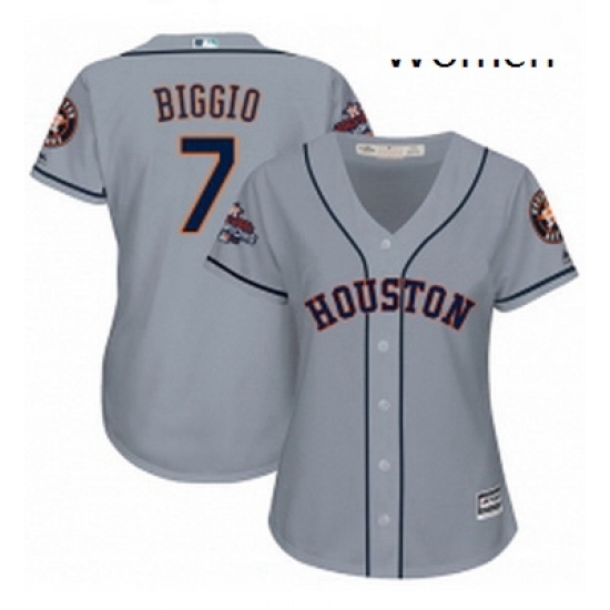 Womens Majestic Houston Astros 7 Craig Biggio Replica Grey Road 2017 World Series Champions Cool Base MLB Jersey Womens Majestic Houston Astros 7 Craig Biggio Replica Grey Road 2017 World Series Champions Cool Base MLB Jersey