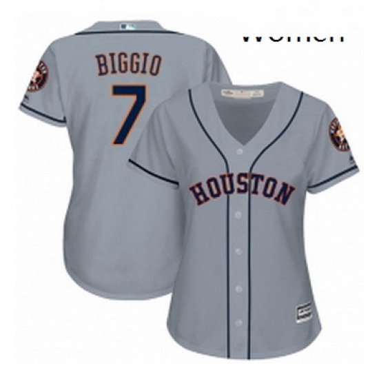 Womens Majestic Houston Astros 7 Craig Biggio Replica Grey Road Cool Base MLB Jersey Womens Majestic Houston Astros 7 Craig Biggio Replica Grey Road Cool Base MLB Jersey