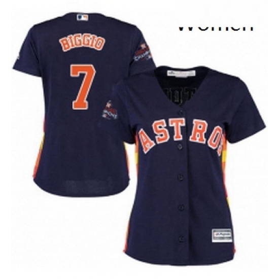 Womens Majestic Houston Astros 7 Craig Biggio Replica Navy Blue Alternate 2017 World Series Champions Cool Base MLB Jersey Womens Majestic Houston Astros 7 Craig Biggio Replica Navy Blue Alternate 2017 World Series Champions Cool Base MLB Jersey
