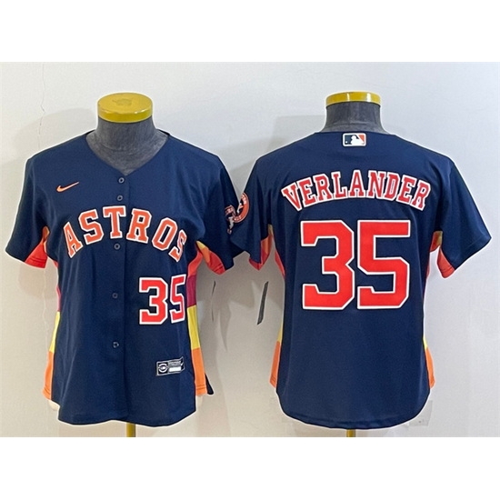 Youth Houston Astros 35 Justin Verlander Navy With Patch Cool Base Stitched Jersey Youth Houston Astros 35 Justin Verlander Navy With Patch Cool Base Stitched Jersey