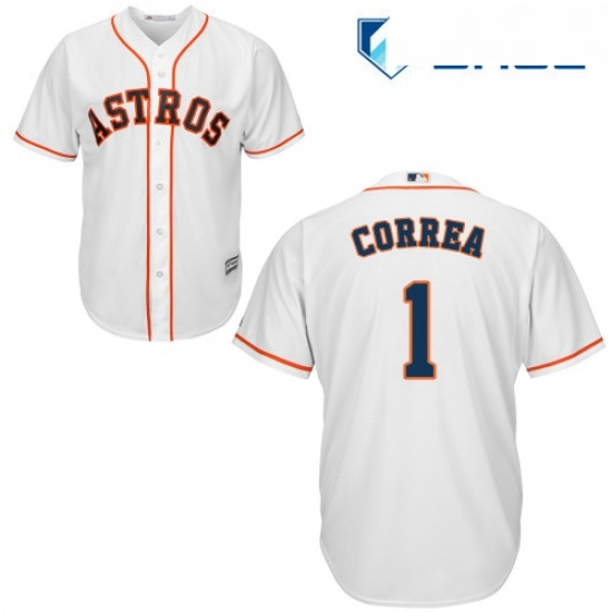 Youth Majestic Houston Astros 1 Carlos Correa Replica White Home Cool Base MLB Jersey Youth Majestic Houston Astros 1 Carlos Correa Replica White Home Cool Base MLB Jersey