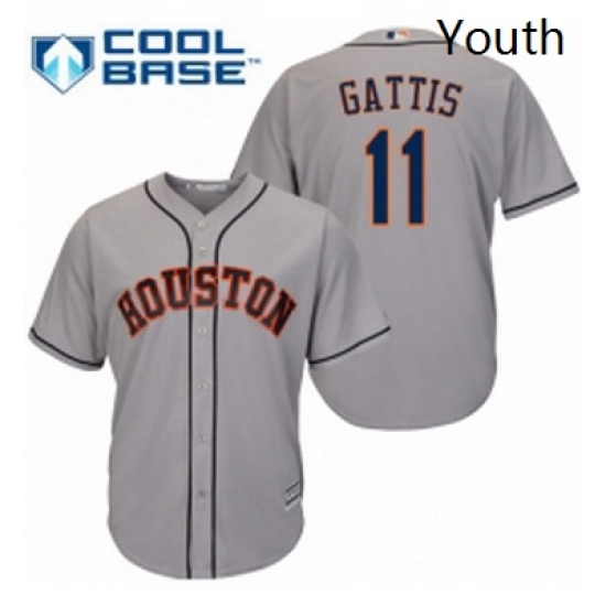 Youth Majestic Houston Astros 11 Evan Gattis Authentic Grey Road Cool Base MLB Jersey Youth Majestic Houston Astros 11 Evan Gattis Authentic Grey Road Cool Base MLB Jersey